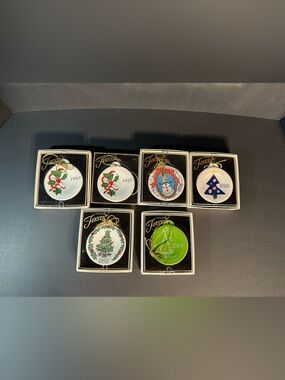 Fiesta Ware Year Ornaments Set Of 6‎ Various Years And Patterns Homer Laughlin